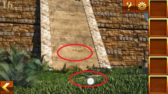 Срубаем куст, забираем палочки, и нажимаем на тайничок в лестнице