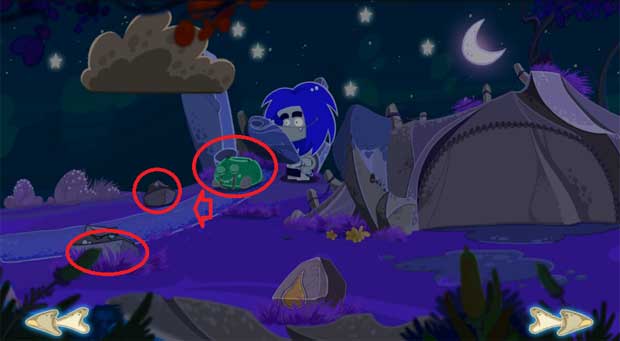 Переключитесь на луеу в тот момент, когда камни спрыгнут с тропинки, чтобы горшок мог спуститься вниз 