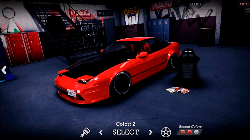 Меню кастомизации в Drift Tuner 2019