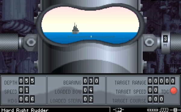 Обзор цели в перископе в Silent Service 2