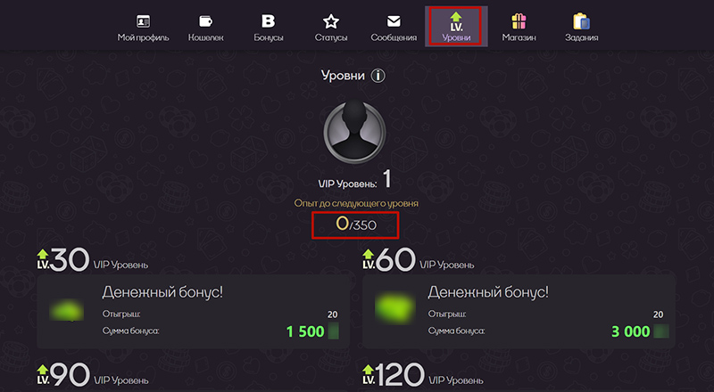 Страница с рангами